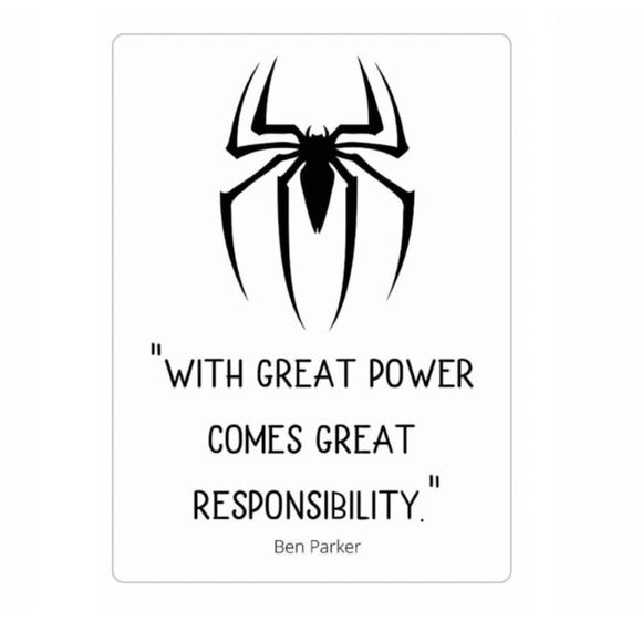 Ben Parker Spider-Man Responsibility Quote Magnet - Picture 1 of 2